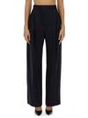 Victoria Beckham Pleat-detailing Wide-leg Trousers In Black