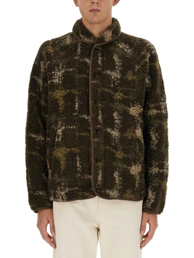 Ymc You Must Create Beach Jacquard Fleece Jacket In Brown