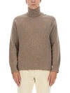 Zegna Men's Turtleneck Shirt In Beige