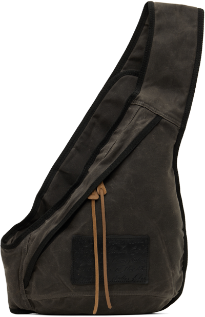 Acne Studios Gray Sling Backpack In Ama Grey/black