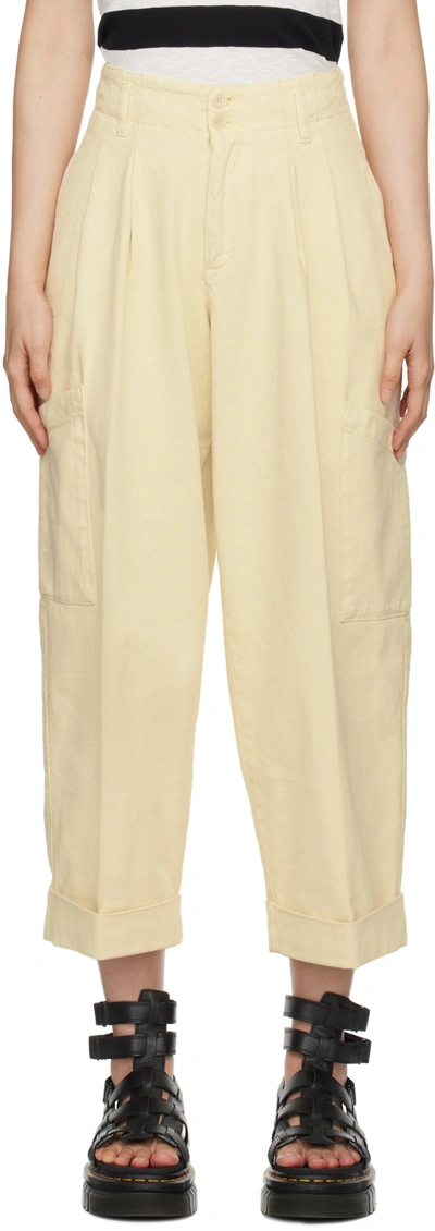 Ymc You Must Create Beige Grease Trousers In 10-ecru