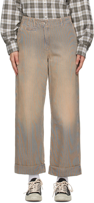 Ymc You Must Create Brown Sailor Trousers In 40-navy-brown