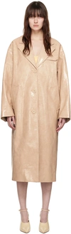 STAND STUDIO BEIGE HAYLO FAUX-LEATHER COAT