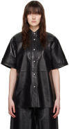 STAND STUDIO BLACK SALOON LEATHER SHIRT