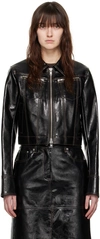 STAND STUDIO BLACK EFFIE FAUX-LEATHER JACKET