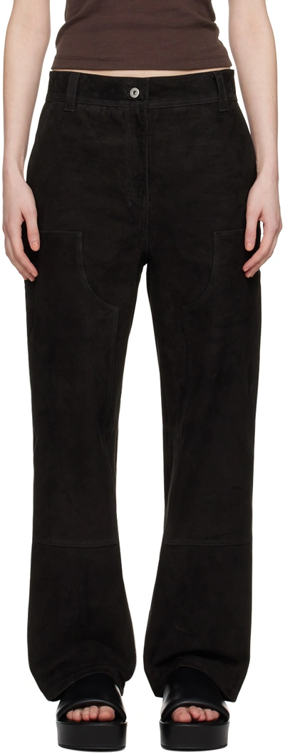 Stand Studio Black Rosalia Suede Trousers