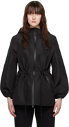 Mackage Black Kalea-z Hooded Rain Jacket In Black-trench