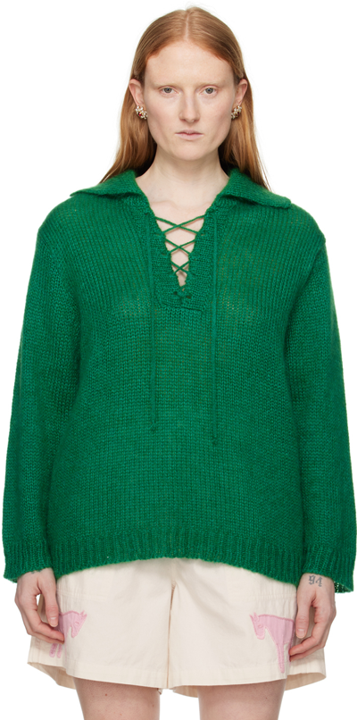 Bode Green Alpine Sweater In Green Green