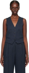 Rag & Bone Priya Ponte Vest Top In Navystrp