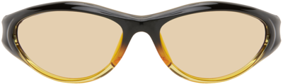 Bonnie Clyde Black & Yellow Angel Sunglasses In Black/yellow Mirror