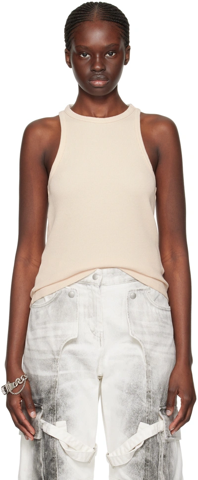Acne Studios Beige Patch Tank Top In Dky Soft Pink