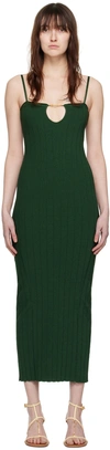 JACQUEMUS GREEN LES SCULPTURES 'LA ROBE SIERRA BRETELLES' MIDI DRESS