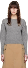 Erdem Bead-embellished Merino Wool Sweater In Grey Melange