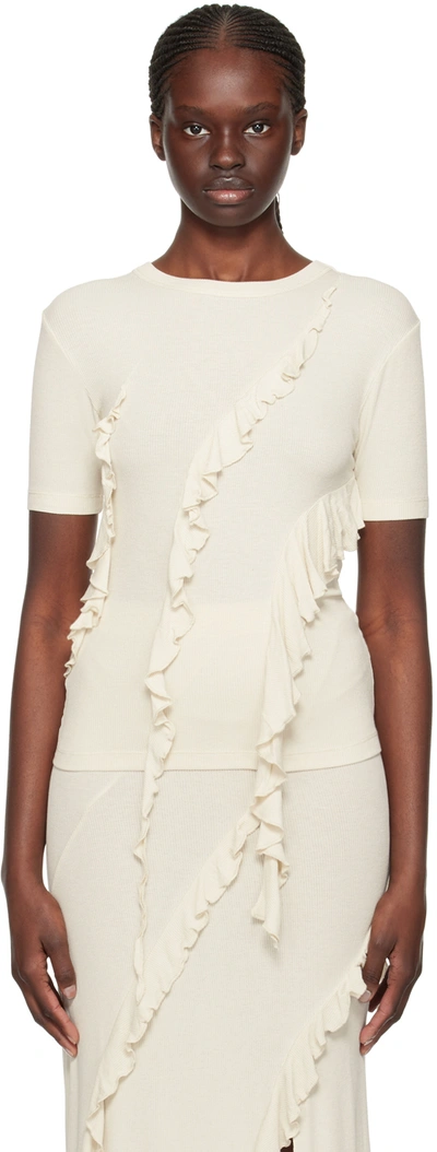 ACNE STUDIOS BEIGE RUFFLE T-SHIRT