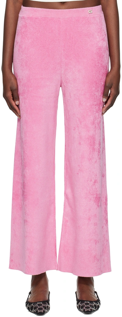 Gucci Crystal G Flared Sweatpants In Pink