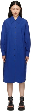 Ymc You Must Create Blue Judy Midi Dress In 40-blue
