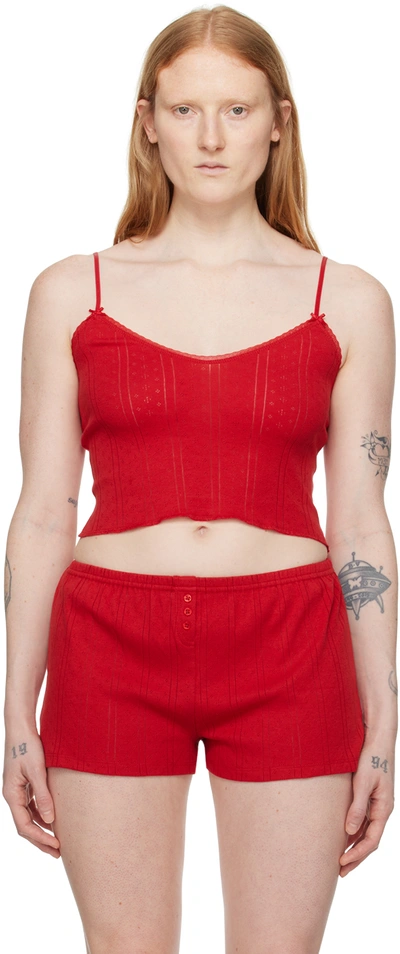 Cou Cou Ssense Exclusive Red 'the Cami' Tank Top