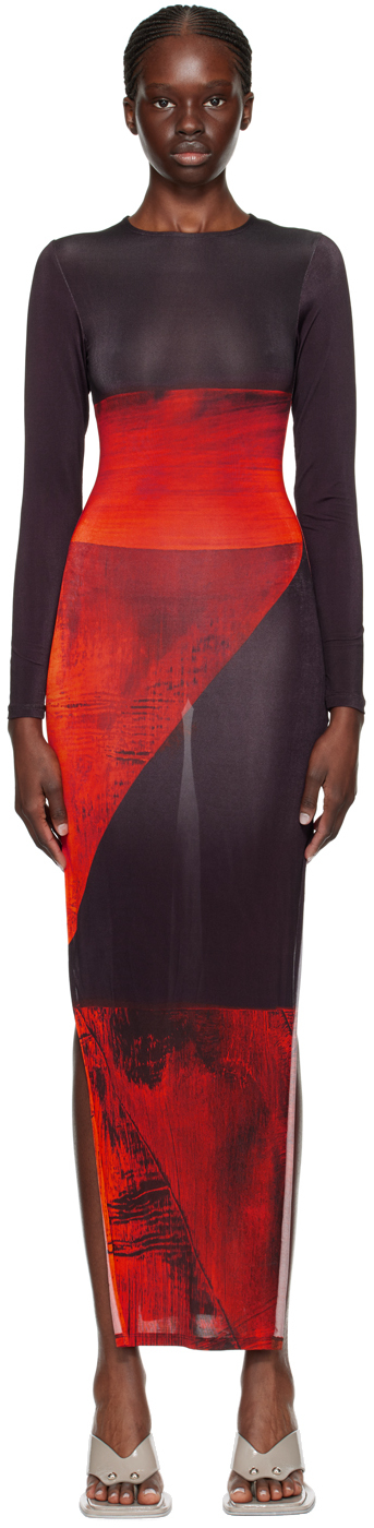Louisa Ballou High Tide abstract-print maxi dress - Orange