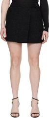 Tom Ford Metallic Tweed Wrap Miniskirt In Lb999 Black