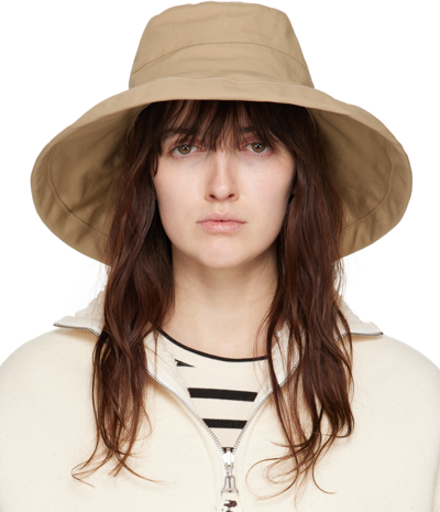 Jil Sander Beige Bucket Beach Hat In 260 Dove Grey