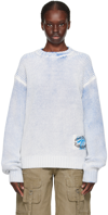 ACNE STUDIOS BLUE & WHITE PATCH SWEATER