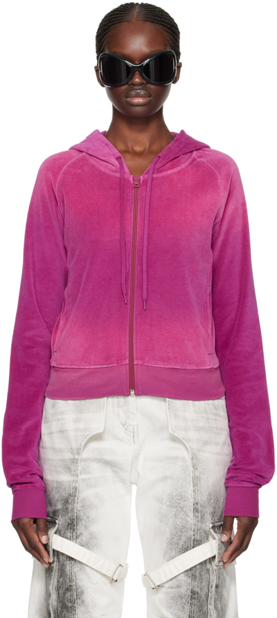 Acne Studios Pink Embossed Hoodie In Acw Magenta Pink