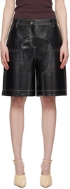 STAND STUDIO BLACK RUE LEATHER SHORTS