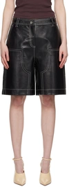 Stand Studio Black Rue Leather Shorts In Black