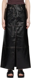 Stand Studio Black Francie Faux-leather Maxi Skirt In Black