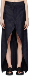 Doublet Black One Leg Maxi Skirt In Black