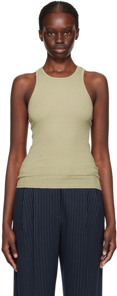 Rag & Bone Khaki 'the Essential Rib' Tank Top In Sage