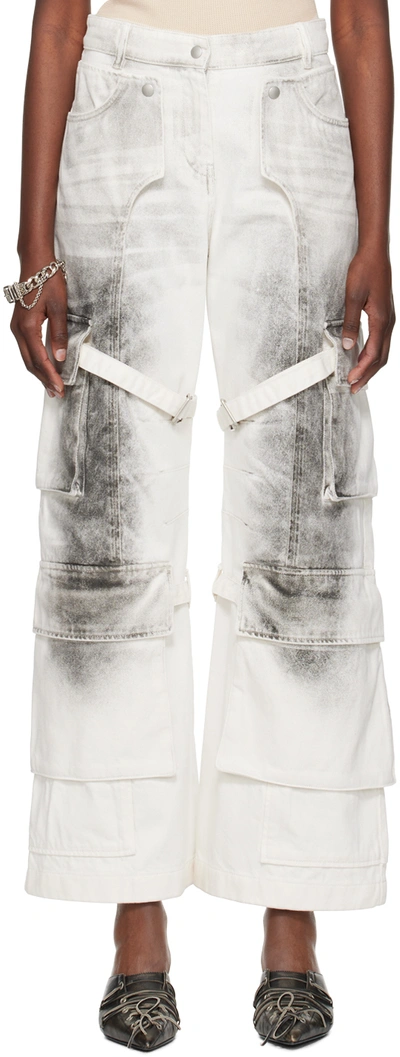 Acne Studios Cargo Jeans With Pigmented Details In Multicolor