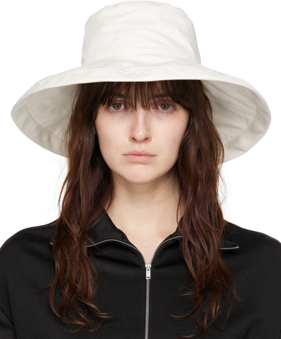 Jil Sander White Bucket Beach Hat In 100 Optic White