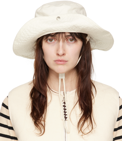 Jil Sander Off-white Bucket Beach Hat In 106 Eggshell