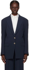Hugo Boss Navy Cutout Blazer In 404 Dark Blue