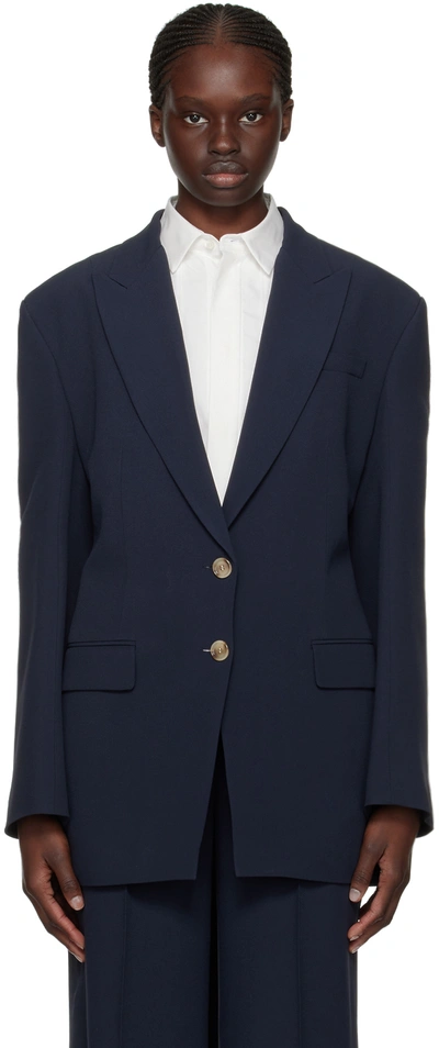 Hugo Boss Navy Cutout Blazer In 404 Dark Blue