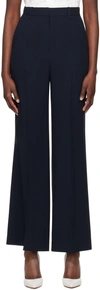 HUGO BOSS NAVY RELAXED-FIT TROUSERS