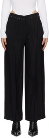 Mugler Black Hook & Eye Trousers In 1999 Black