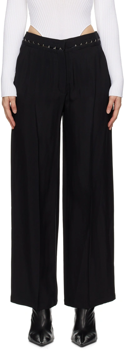 Mugler Black Hook & Eye Trousers In 1999 Black