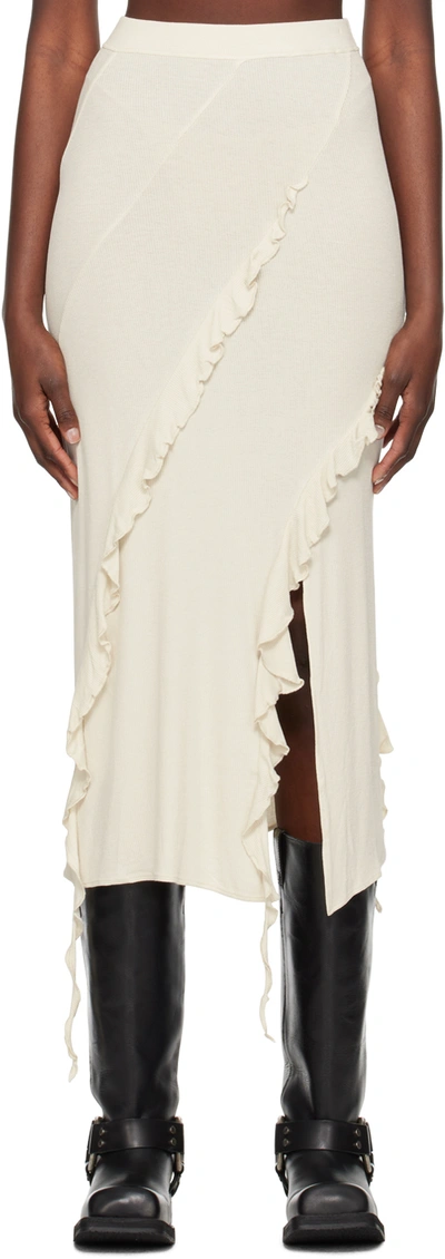 Acne Studios Beige Ruffle Maxi Skirt In Ae9 Ecru Beige