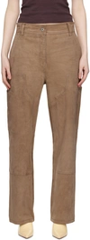 Stand Studio Tan Rosalia Suede Pants In Sandstone Beige
