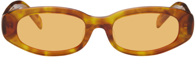 Bonnie Clyde Brown Plum Plum Sunglasses In Tortoise/orange
