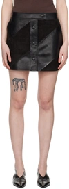 Stand Studio Black Seona Leather Miniskirt In Black