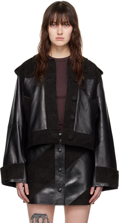 Stand Studio Black Corinne Leather Jacket