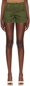 Frame Khaki Clean Utility Shorts In Washed Winter Moss
