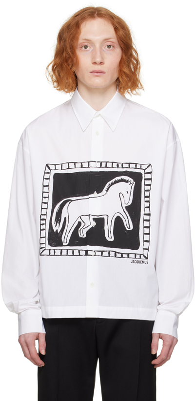 Jacquemus La Chemise Papier 府绸衬衫 In White