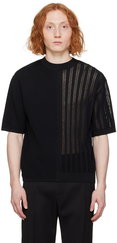 Jacquemus Men's Black Viscose-nylon T-shirt For Ss24 Collection