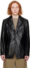 OUR LEGACY BLACK OPENING LEATHER JACKET