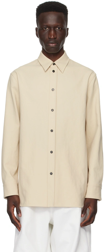 Jil Sander Yellow Button Shirt In 338 Pastel Green