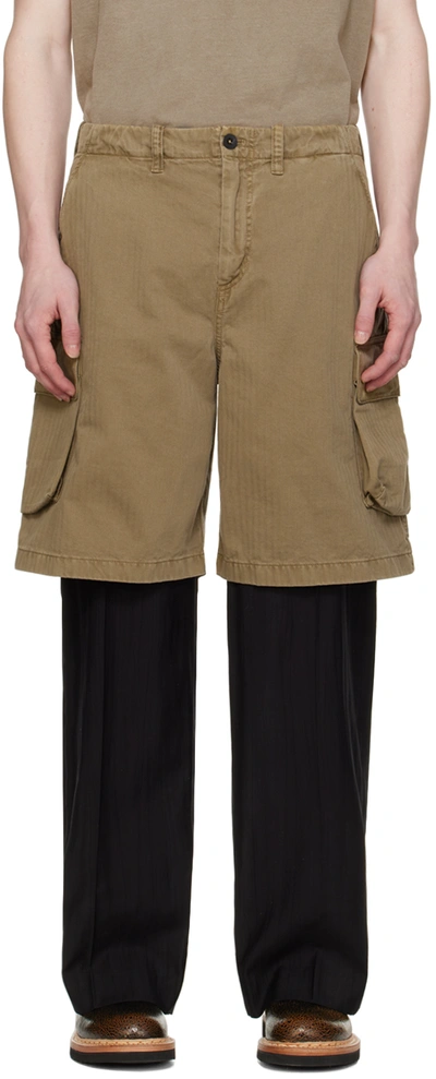 Our Legacy Mount Shorts Uniform Olive Herringbone